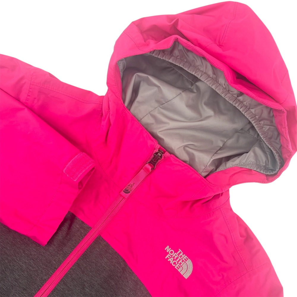 The North Face Girls DryVent Rain Jacket Pink Grey Hooded NF0A34UM Size M 10/12